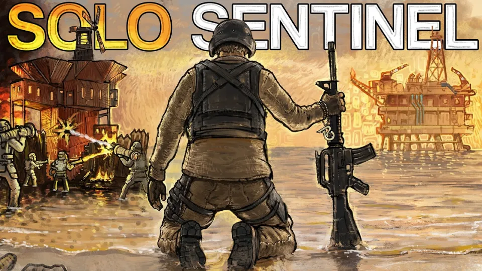 Rust solo survival next to Oil Rig works when one player turns a frozen coastline into a defended fortress